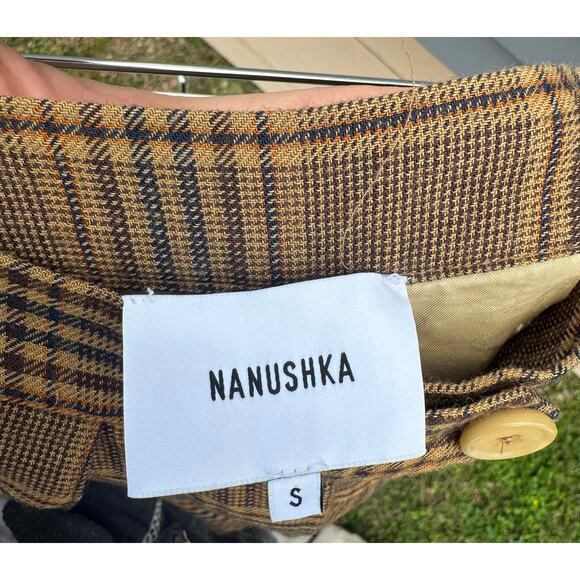 NANUSHKA Mitsu Cropped Plaid Wool Blend Trousers Small S - Picture 9 of 9